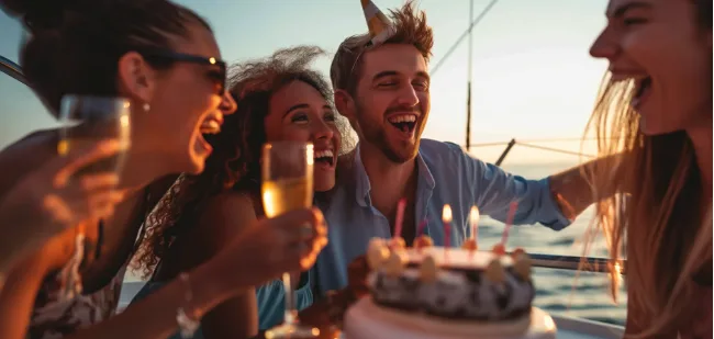 Birthday celebration aboard a luxury yacht in Miami